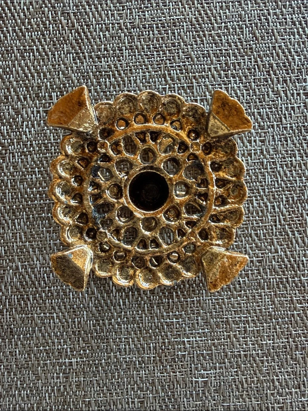 Vintage Hollywood Regency Lipstick Holder Gold Metal Scrollwork